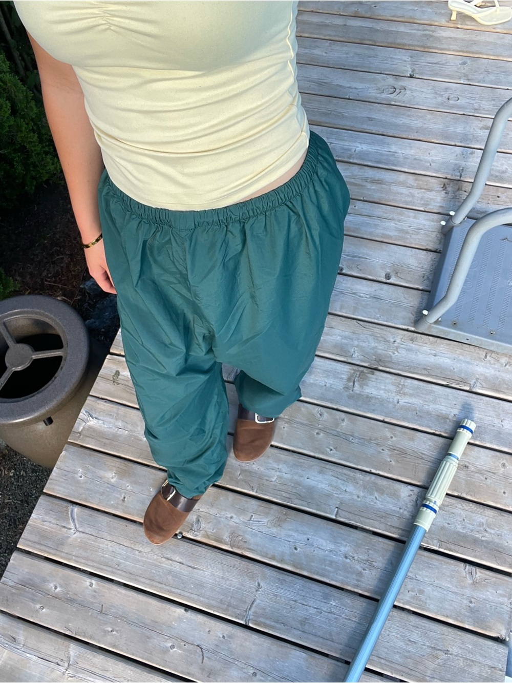 Teal Elastic-Waist Windbreaker Hiking Pants - Picture 4 of 4